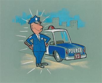 (CARTOON.  POLICE.) Group of 10 Police Cartoons.